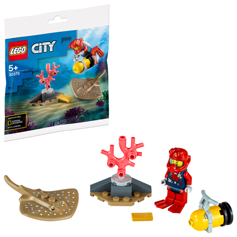 LEGO City 30370 City Diver w/ Stingray Polybag Brand New Free P&P Exclusive 