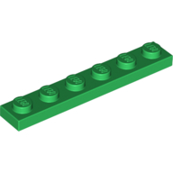 LEGO Plate 1x6 GREEN 100 pcs BRICKshop LEGO en DUPLO specialist