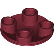 LEGO Plate 2x2 Round with Round Bottom DARK RED (100 pcs